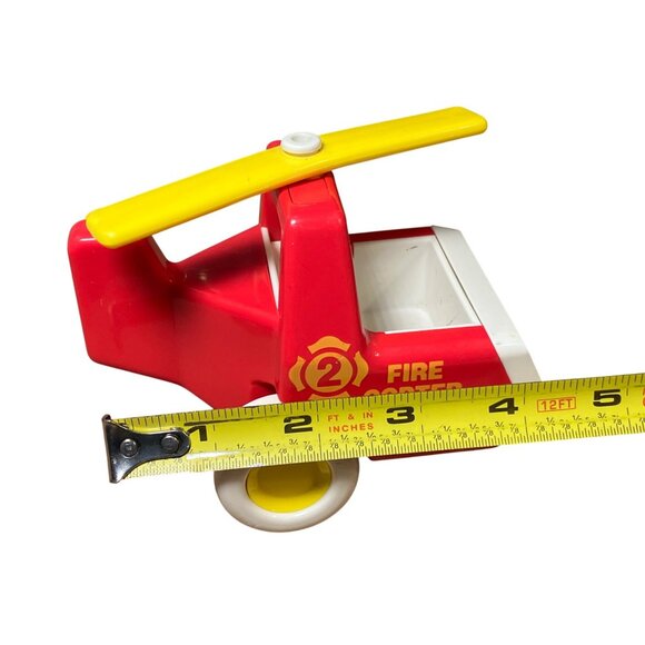 Bandai Tonka 1987 Fire Copter Toy Helicopter Red & Yellow Plastic Model - Picture 10 of 11